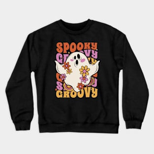 Spooky & Groovy Ghost // Vintage Halloween Spooky Vibes Crewneck Sweatshirt